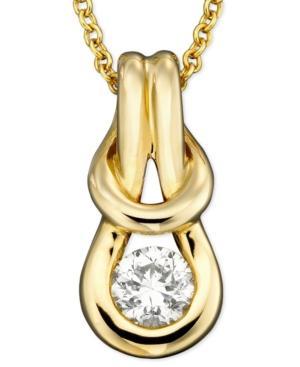 Diamond Necklace, 14k Gold Diamond Knot Pendant (1/4 Ct. T.w.)