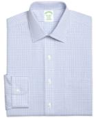 Brooks Brothers Men's Milano Extra Slim-fit Non-iron Light Blue Plaid Dress Shirt