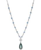Lonna & Lilly Silver-tone Iridescent Stone Beaded Long Pendant Necklace