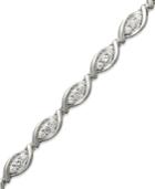 Diamond Bracelet, 10k White Gold Diamond 3-stone Twist Bracelet (2 Ct. T.w.)