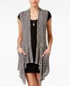 American Rag Juniors' Crocheted-back Draped Vest, Only At Macy's