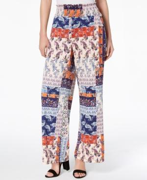 Ny Collection Smocked Printed Pants