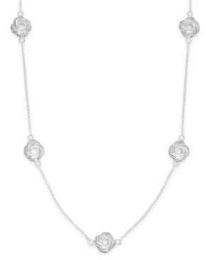 Giani Bernini Love Knot Station Necklace In Sterling Silver