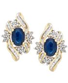 Sapphire (1-9/10 Ct. T.w.) And Diamond (1/2 Ct. T.w.) Earrings In 14k Gold