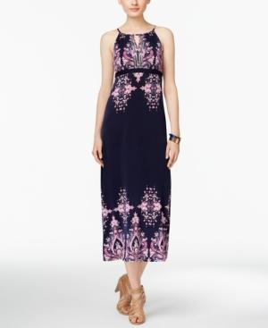 Inc International Concepts Petite Printed Empire-waist Maxi Dress, Only At Macy's