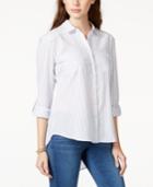 American Rag Striped High-low Shirt, Only At Macy's