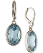 Dkny Silver-tone Colored Crystal Drop Earrings, Created For Macy's