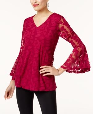 Alfani Burnout Bell-sleeve Top, Created For Macy's