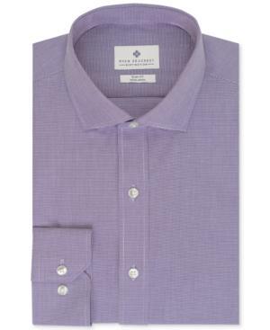 Ryan Seacrest Distinction Non-iron Slim-fit Purple Houndstooth Dress Shirt