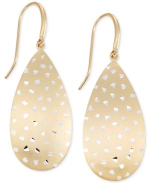 Sis By Simone I Smith Brushed Confetti Drop Earrings In 14k Gold Over Sterling Silver