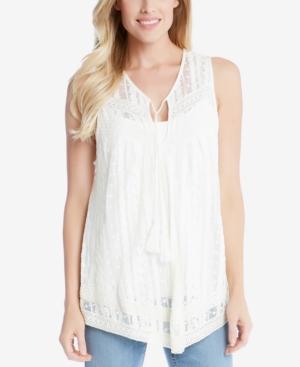 Karen Kane Embroidered Mesh Top