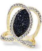 Inc International Concepts Jet & Clear Pave Gold-tone Ring, Only At Macy's
