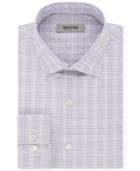 Kenneth Cole Reaction Men's Techni-cole Slim-fit Flex Collar Wrinkle Free Stretch Dahlia Purple Check Dress Shirt