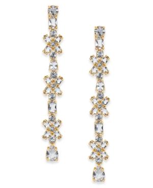 Kate Spade New York 14k Gold-plated Crystal Cluster Linear Drop Earrings