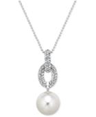 Inc International Concepts Silver-tone Imitation Pearl Pave Pendant Necklace, Only At Macy's