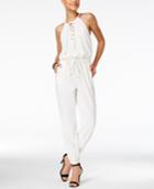 Material Girl Juniors' Chain Lace-up Jumpsuit, Only At Macy's