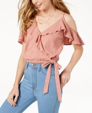 Astr The Label Tansy Cold-shoulder Flounce Top