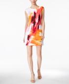 Calvin Klein Watercolor Cap-sleeve Sheath Dress