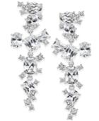 Inc International Concepts Silver-tone Crystal Linear Earrings, Only At Macy's
