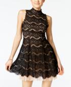 Trixxi Juniors' Lace Tulle Fit & Flare Dress