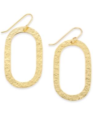 Stephanie Kantis Gold-tone Textured Oval Drop Earrings