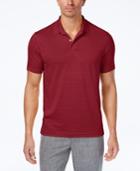 Club Room Men's Textured-stripe Performance Polo, Only At Macy's