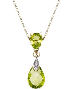 Peridot (3 Ct. T.w.) And Diamond Accent Pendant Necklace In 14k Gold
