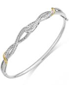 Diamond Twist Bangle Bracelet In 14k Gold And Sterling Silver (1/4 Ct. T.w.)