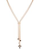 Guess Gold-tone Crystal & Stone Cross Lariat Necklace, 24 + 2 Extender