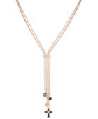 Guess Gold-tone Crystal & Stone Cross Lariat Necklace, 24 + 2 Extender