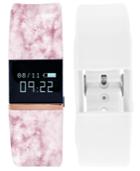 Itouch Women's Ifitness Pulse Blush Print & White Silicone Strap Smart Watch 18x20mm