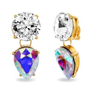 Steve Madden Teardrop Stone Clip Earring