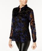 Charter Club Flocked Blouse, Created For Macy's