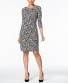 Ny Collection Printed Ruched Sheath Dress