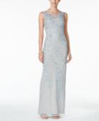 Adrianna Papell Illusion Embellished Column Gown