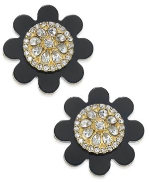 Kate Spade New York 14k Gold-plated Crystal Shadow Blossom Button Earrings