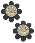 Kate Spade New York 14k Gold-plated Crystal Shadow Blossom Button Earrings