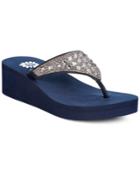 Yellow Box Birder Rhinestone Platform Wedge Sandals