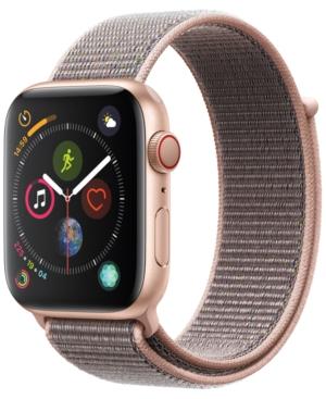 Apple Watch Series 4 Gps + Cellular, 44mm Gold Aluminum Case With Pink Sand Sport Loop