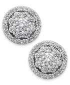 Diamond Round Cluster Stud Earrings In 14k White Gold (1 Ct. T.w.)