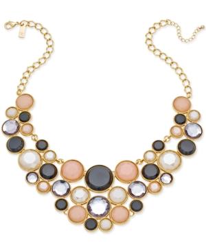 Inc International Concepts Gold-tone Multi-stone Circle Drama Necklace, Only At Macy's