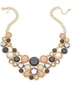 Inc International Concepts Gold-tone Multi-stone Circle Drama Necklace, Only At Macy's
