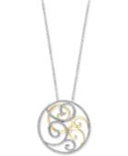 Duo By Effy Diamond Two-tone Swirl Pendant Necklace (9/10 Ct. T.w.) In 14k Gold And White Gold