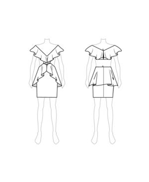 Customize: Switch To Mini Length - Fame And Partners Ruffled V-neck Mini Dress