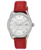 Citizen Drive From Citizen Eco-drive Women's Red Leather Strap Watch 37mm