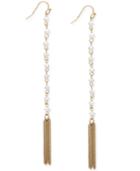 Inc International Concepts Gold-tone Freshwater Pearl Fringe Earrings, Created For Macy's