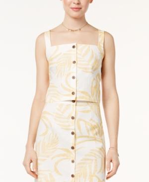 Minkpink Paradise Button-front Crop Top