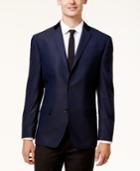 Alfani Men's Slim-fit Blue & Black Mini-grid Evening Jacket, Created For Macy's