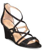 Jewel Badgley Mischka Ally Strappy Evening Wedge Sandals Women's Shoes