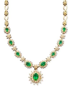 Royalty Inspired By Effy Sapphire (4-3/8 Ct. T.w.) And Diamond (1-2/3 Ct. T.w.) Necklace In 14k White Gold (also In Ruby And Emerald)
